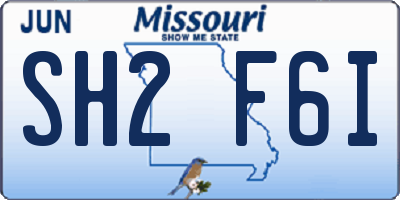 MO license plate SH2F6I