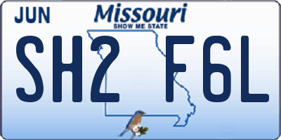 MO license plate SH2F6L