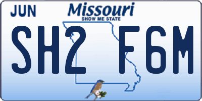 MO license plate SH2F6M
