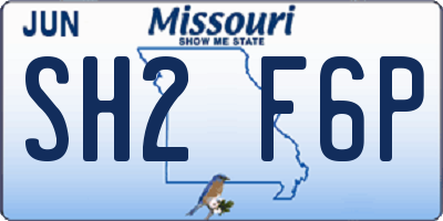 MO license plate SH2F6P