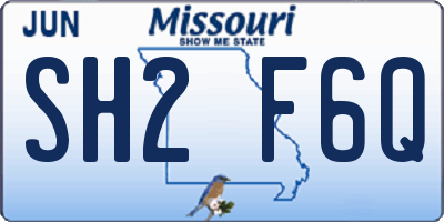 MO license plate SH2F6Q