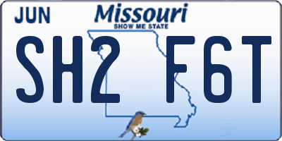 MO license plate SH2F6T