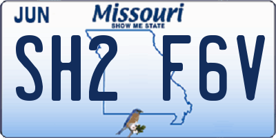 MO license plate SH2F6V