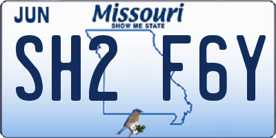 MO license plate SH2F6Y