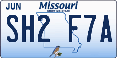 MO license plate SH2F7A