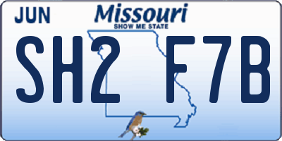 MO license plate SH2F7B