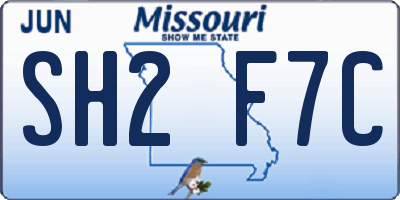 MO license plate SH2F7C