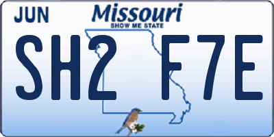 MO license plate SH2F7E