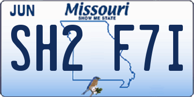 MO license plate SH2F7I