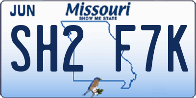 MO license plate SH2F7K
