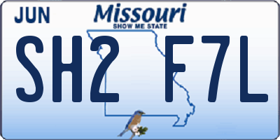 MO license plate SH2F7L