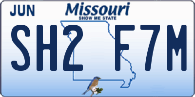 MO license plate SH2F7M
