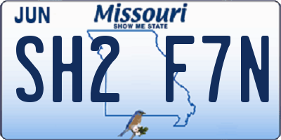MO license plate SH2F7N