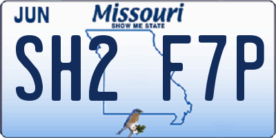 MO license plate SH2F7P