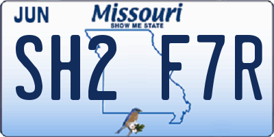 MO license plate SH2F7R