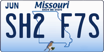 MO license plate SH2F7S
