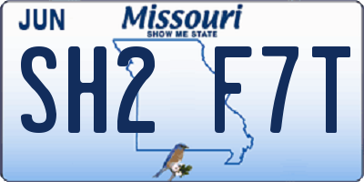 MO license plate SH2F7T