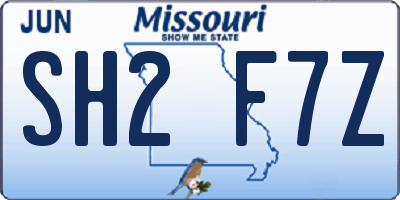 MO license plate SH2F7Z