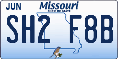 MO license plate SH2F8B