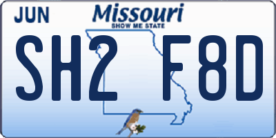 MO license plate SH2F8D