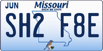 MO license plate SH2F8E