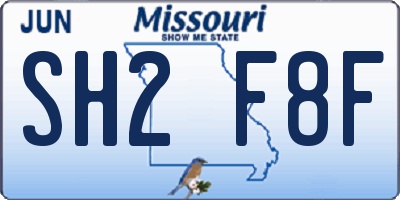 MO license plate SH2F8F