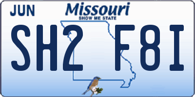 MO license plate SH2F8I