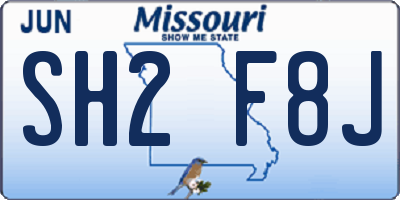 MO license plate SH2F8J