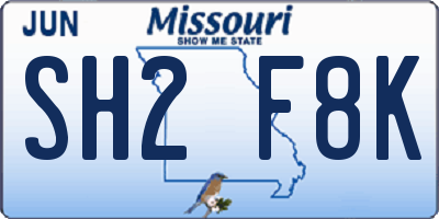 MO license plate SH2F8K