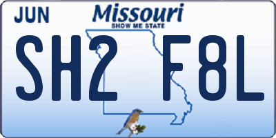 MO license plate SH2F8L