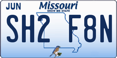 MO license plate SH2F8N