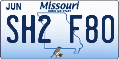 MO license plate SH2F8O