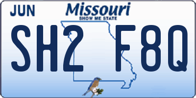 MO license plate SH2F8Q