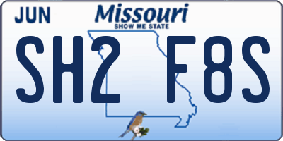 MO license plate SH2F8S