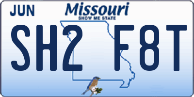 MO license plate SH2F8T
