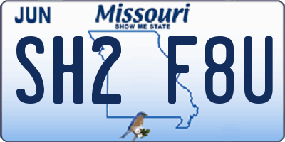 MO license plate SH2F8U