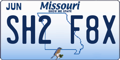 MO license plate SH2F8X