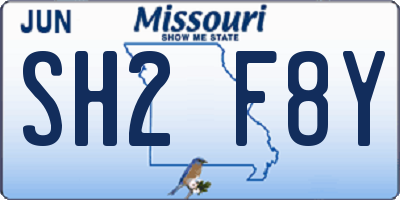 MO license plate SH2F8Y