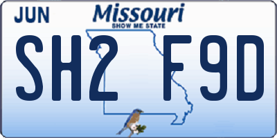 MO license plate SH2F9D