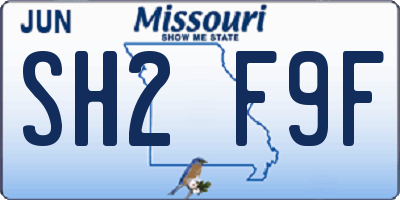 MO license plate SH2F9F