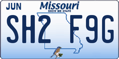 MO license plate SH2F9G
