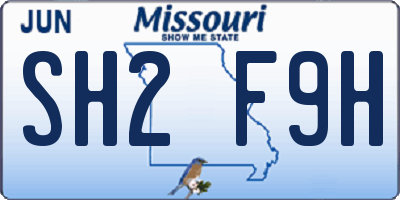 MO license plate SH2F9H