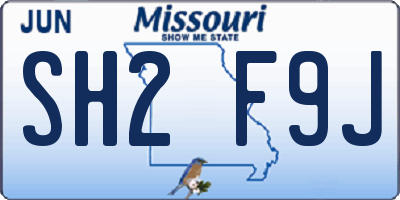 MO license plate SH2F9J