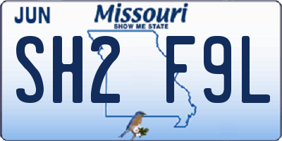 MO license plate SH2F9L