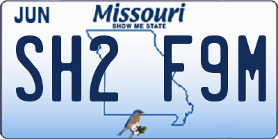MO license plate SH2F9M