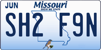 MO license plate SH2F9N