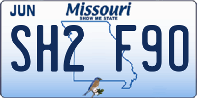 MO license plate SH2F9O