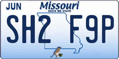 MO license plate SH2F9P