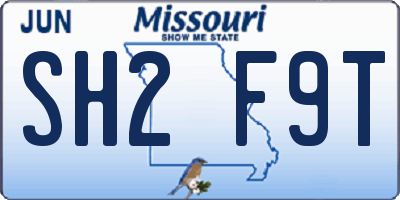MO license plate SH2F9T