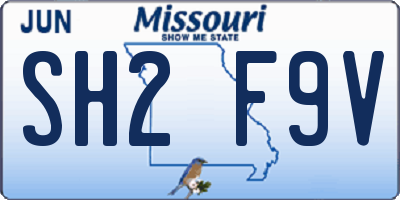 MO license plate SH2F9V